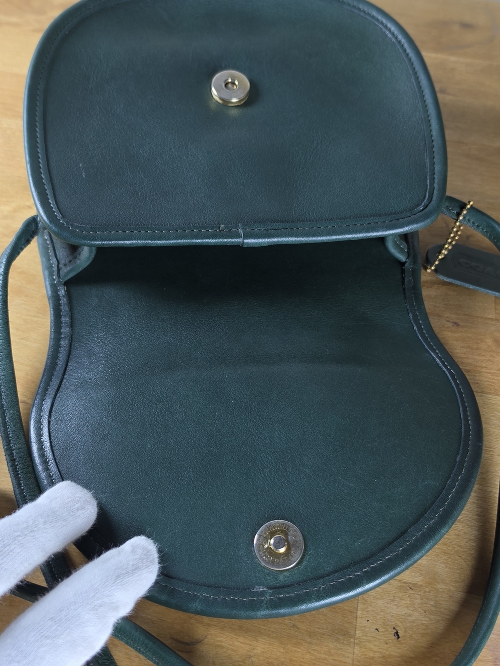 Vintage Coach Casey 9923 Bottle Green Leather Crossbody Pre-1994 USA - Picture 9 of 11